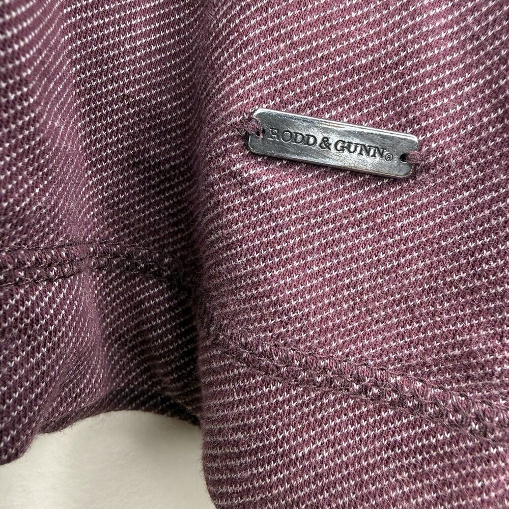 Rodd & Gunn 1/4 Zip Mock Neck Pullover Sweater Burgundy Mens Medium Cotton Knit - Picture 5 of 11